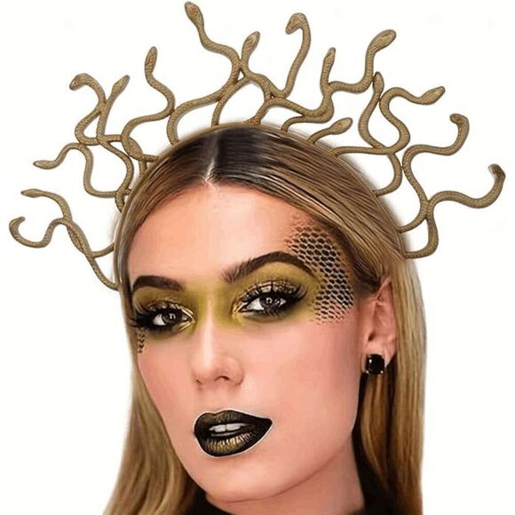 🐍 Medusa Snake Goddess Headpiece Halloween Costume Hair Accessory Headband NEW - Picture 1 of 16